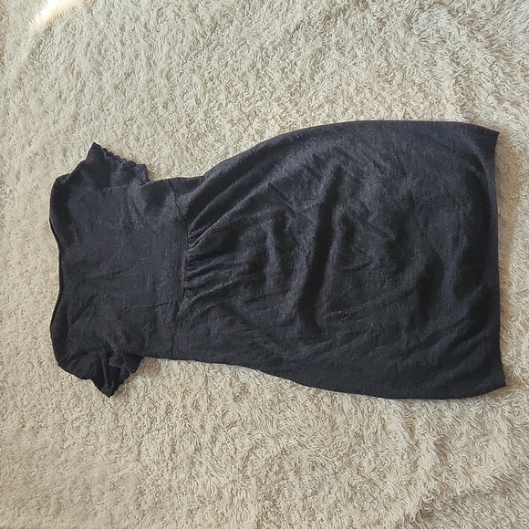 LEIFSDOTTIR bow sweater dress XS anthropologie charcoal gray wool blend mini - Picture 6 of 6